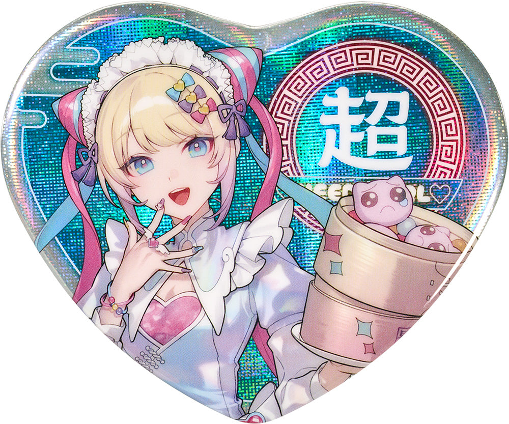 NEEDY STREAMER OVERLOAD Needy Streamer Chinese Restaurant Series Heart-Shaped Pinback Button OMGkawaiiAngel