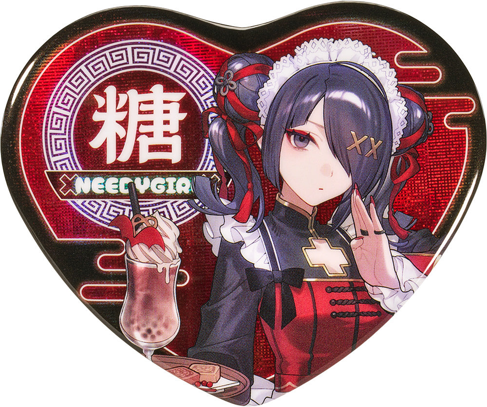NEEDY STREAMER OVERLOAD Needy Streamer Chinese Restaurant Series Heart-Shaped Pinback Button Ame