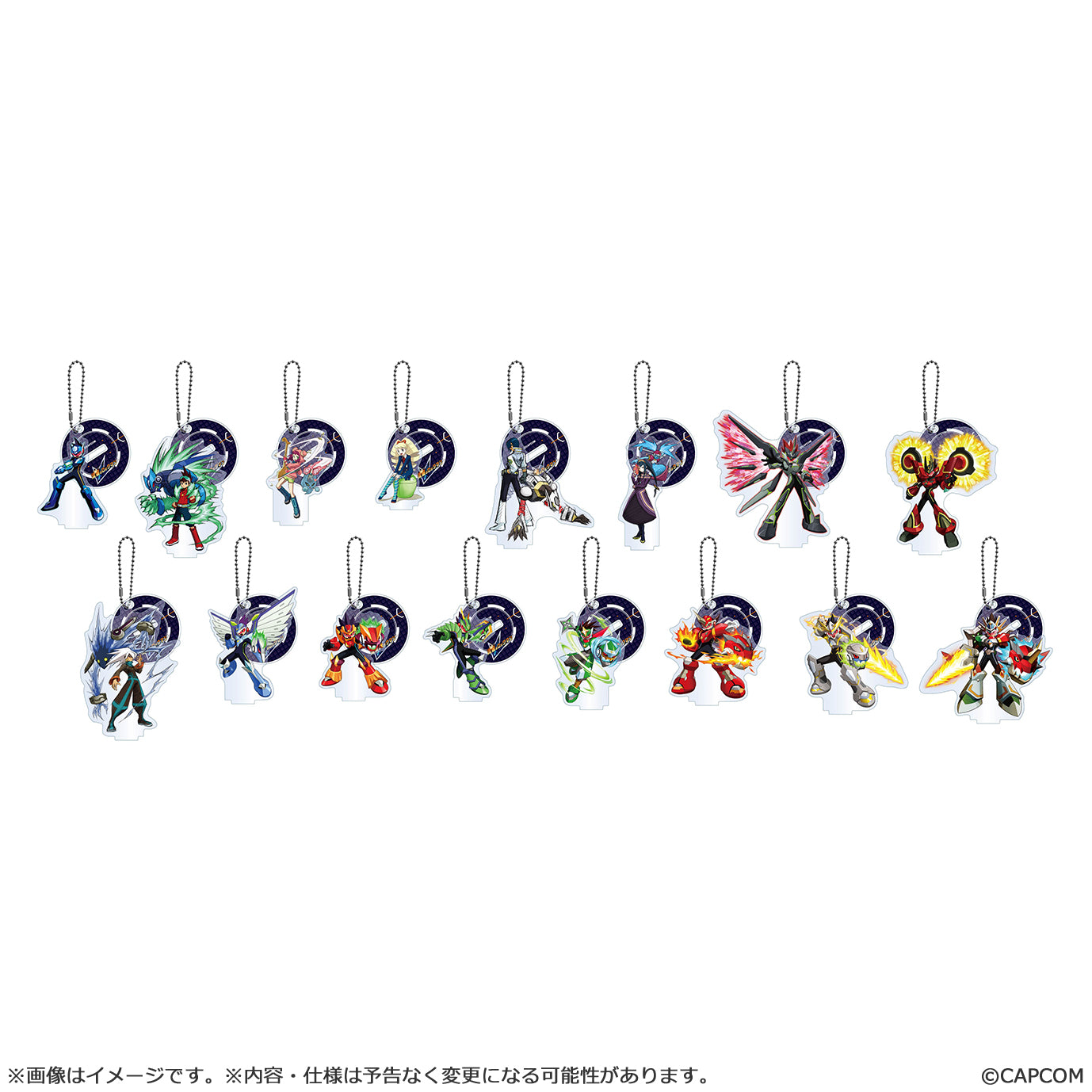 Mega Man Star Force acrylic stand Keychain collection (SET of 16pcs)