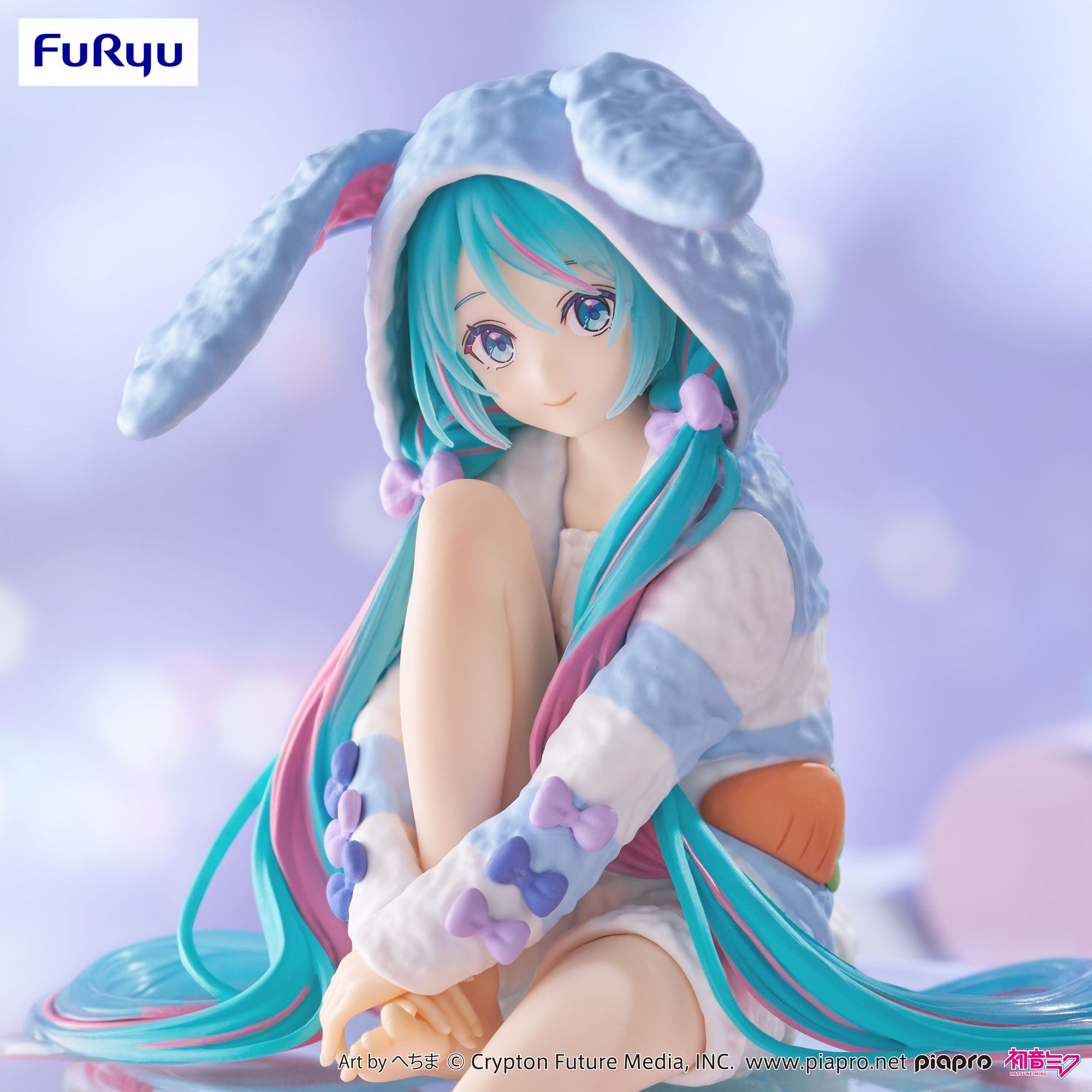 Hatsune Miku Noodle Stopper Figure Rabbit Ear Hood Pajama Blue Color ver