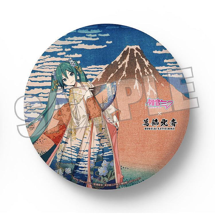 HATUNE MIKU×KATSUSHIKA HOKUSAI iXima Large Pinback Button Fine Wind, Clear Morning