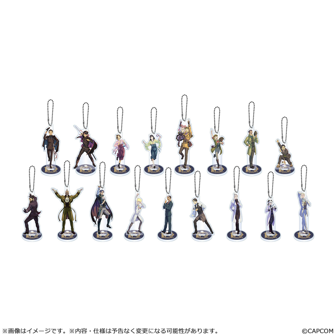 The Great Ace Attorney 10th anniversary acrylic stand Keychain collection (SET of 17pcs)