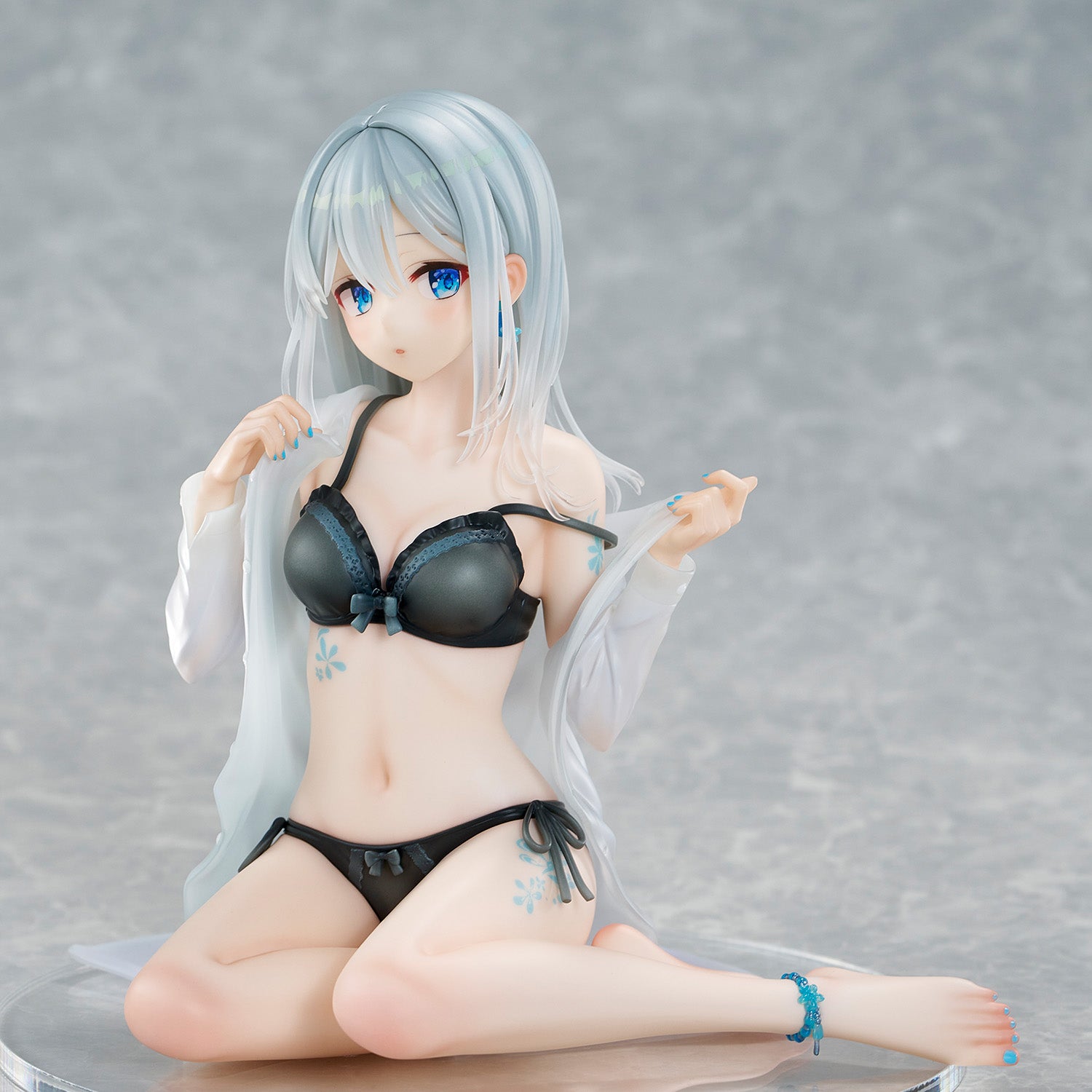 Fuumi Illustration Silver-Haired Girl Sky Blue Morning ( Special Outfit Ver )