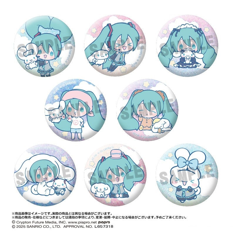 Hatsune Miku x Cinnamoroll Trading Glitter Can Badges
