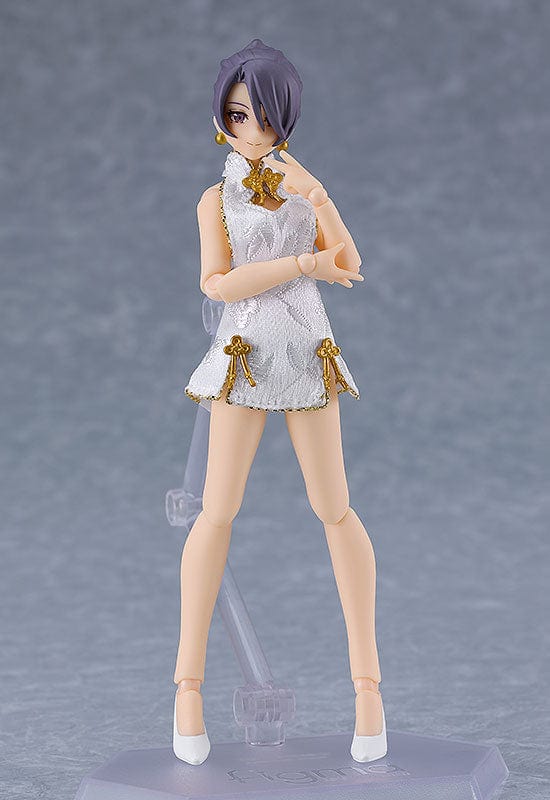 Max Factory 569b figma Female Body (Mika) with Mini Skirt Chinese Dress Outfit ( White )