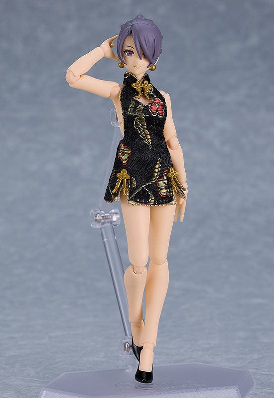 Max Factory 569c figma Female Body (Mika) with Mini Skirt Chinese Dress Outfit ( Black )