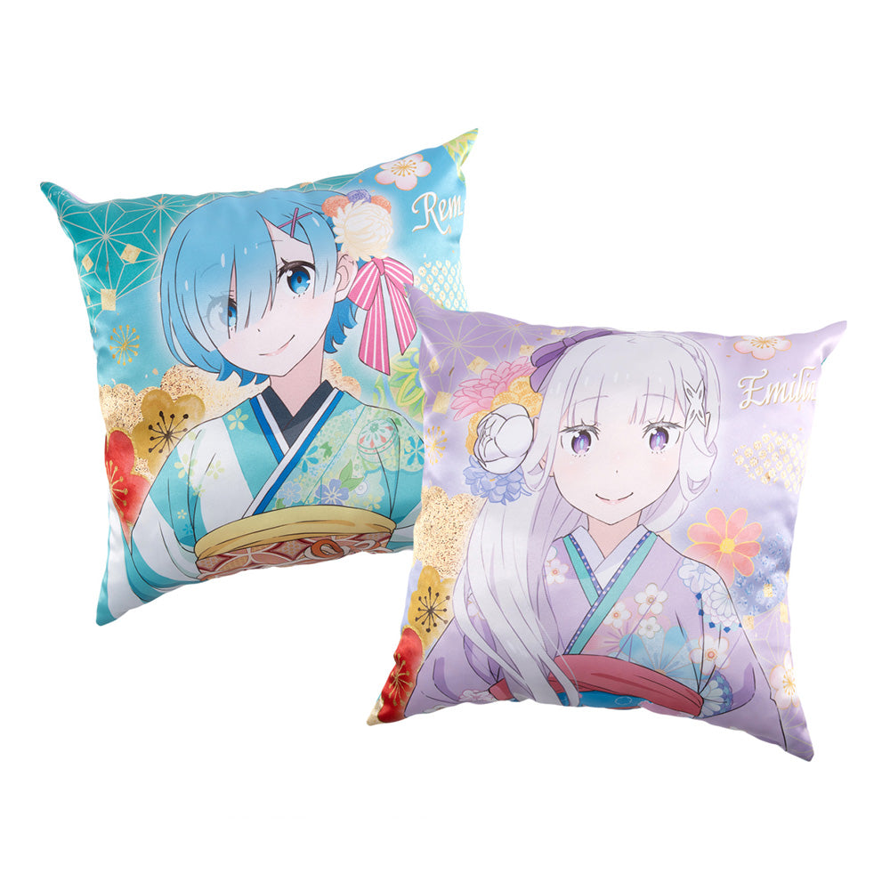 Re:Zero Full-Color Cushion Ver. H Emilia + Rem