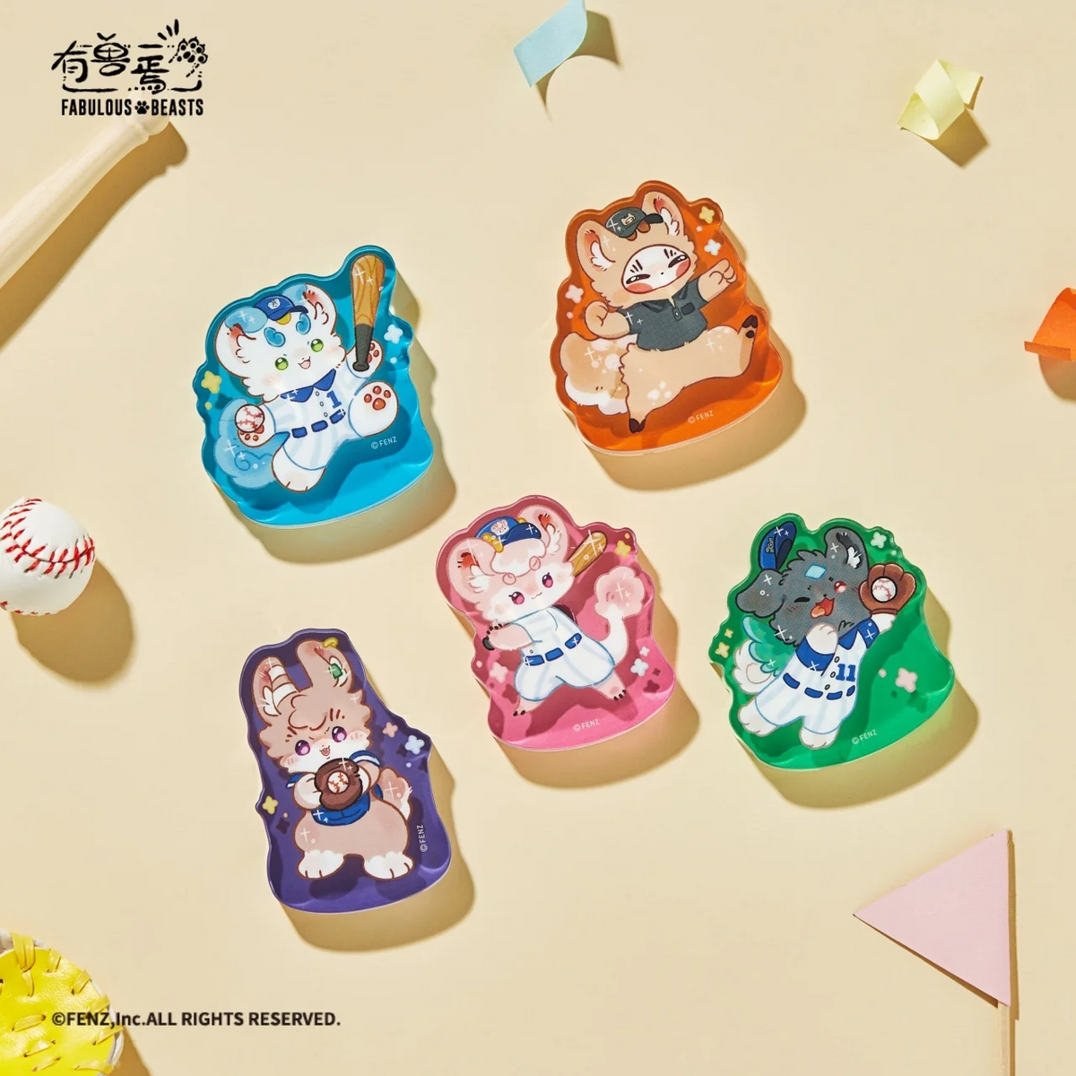 FABULOUS BEASTS Baseball Series Acrylic Fridge Magnet Blind Box