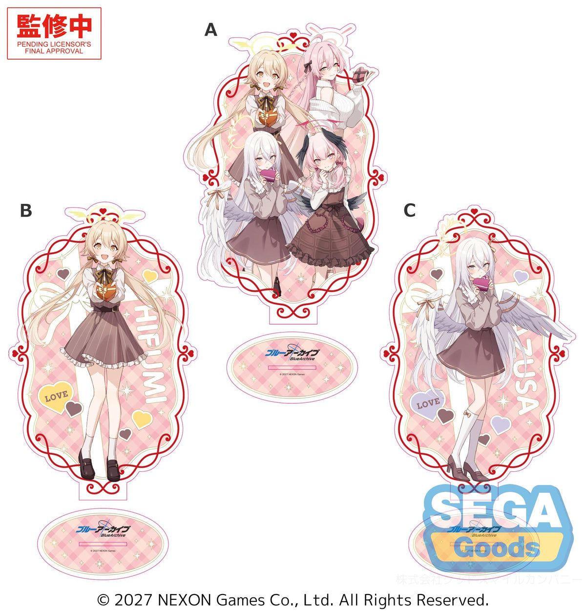 Blue Archive PtZ Big Acrylic Stand Happy Valentine!! Vol 1 (Multi-Character Illustration / Hifumi / Azusa)