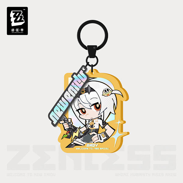 Zenless Zone Zero New Eridu Series Chibi Acrylic Keychain Defense Force Silver Squad