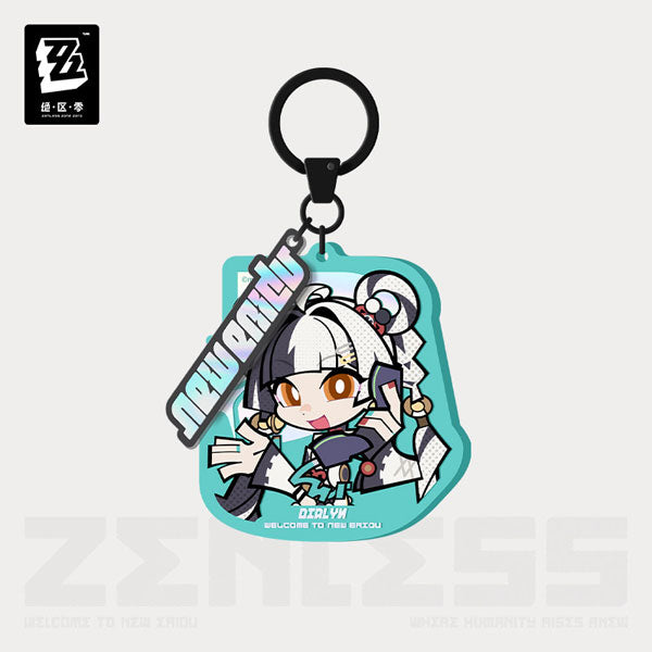 Zenless Zone Zero Krampus Compliance Authority Chibi Character Acrylic Keychain