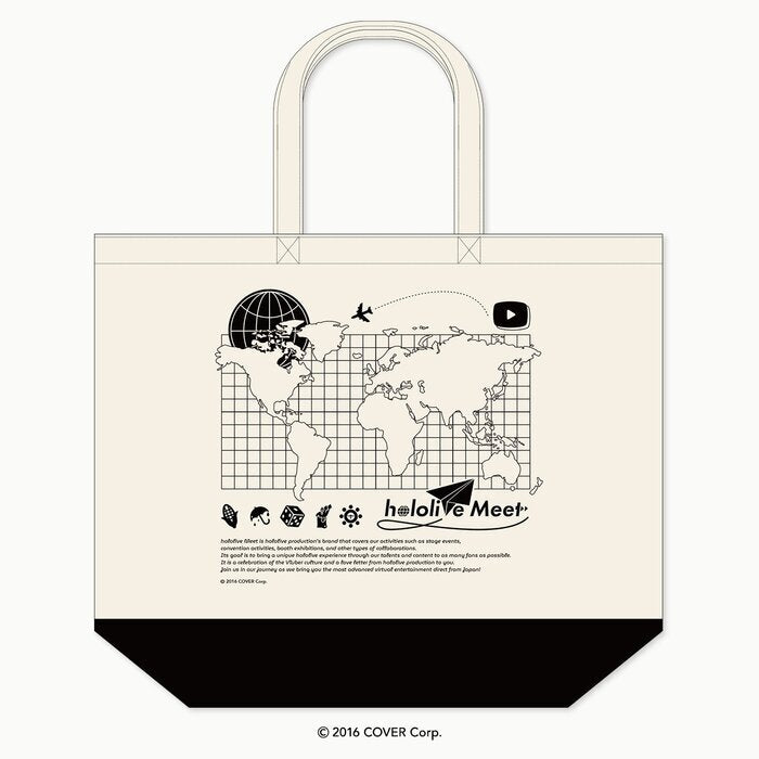 HOLOLIVE MEET 2024 TOTE BAG WORLD MAP DESIGN