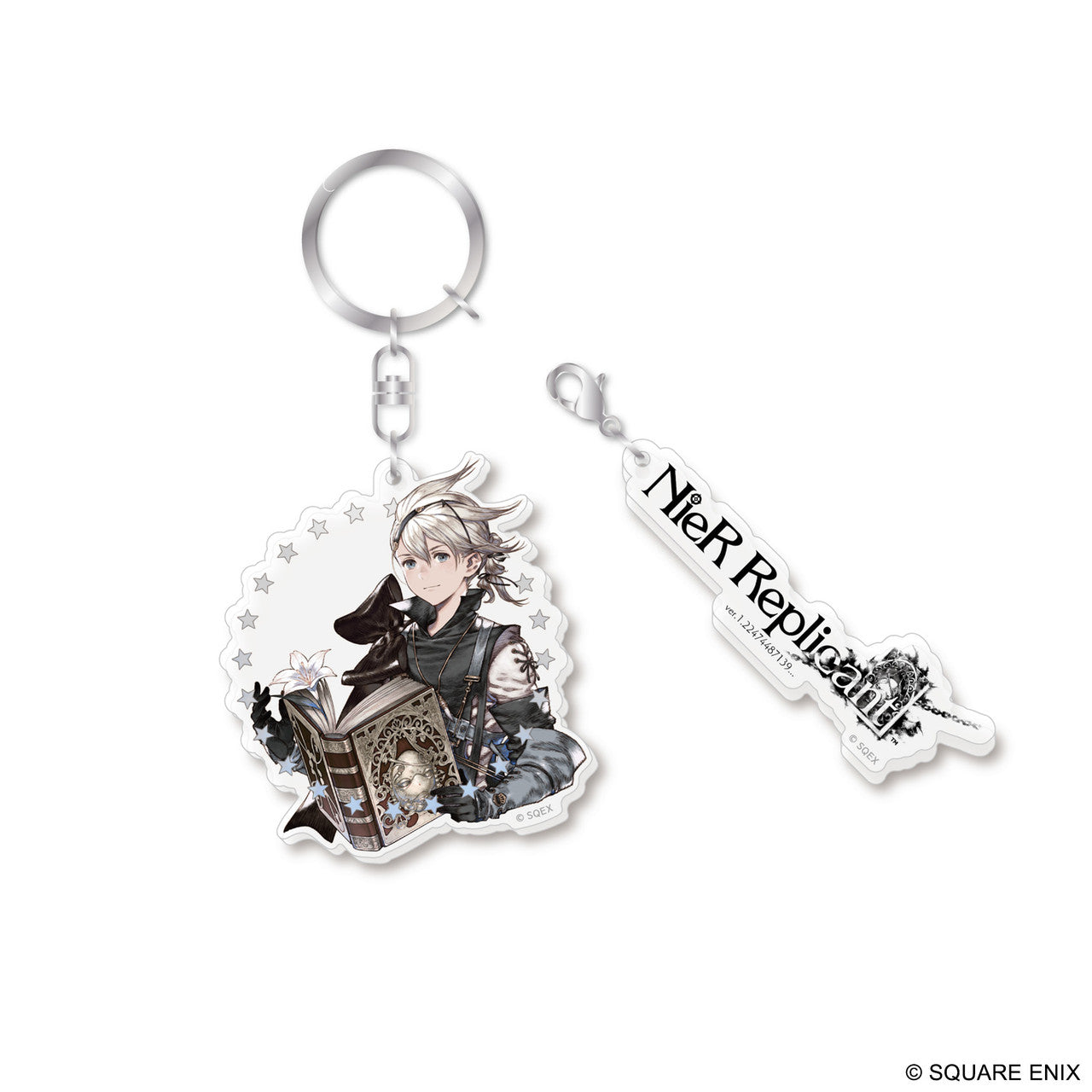 NieR Series 15th Anniversary Acrylic Keychain YOUNG PROTAGONIST & GRIMOIRE WEISS