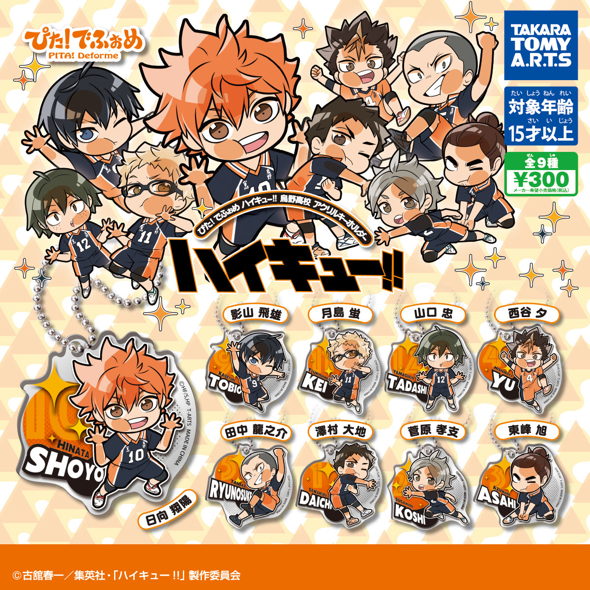 CP3045 Pita! Deformed Haikyu!! Karasuno High School Acrylic Keychain