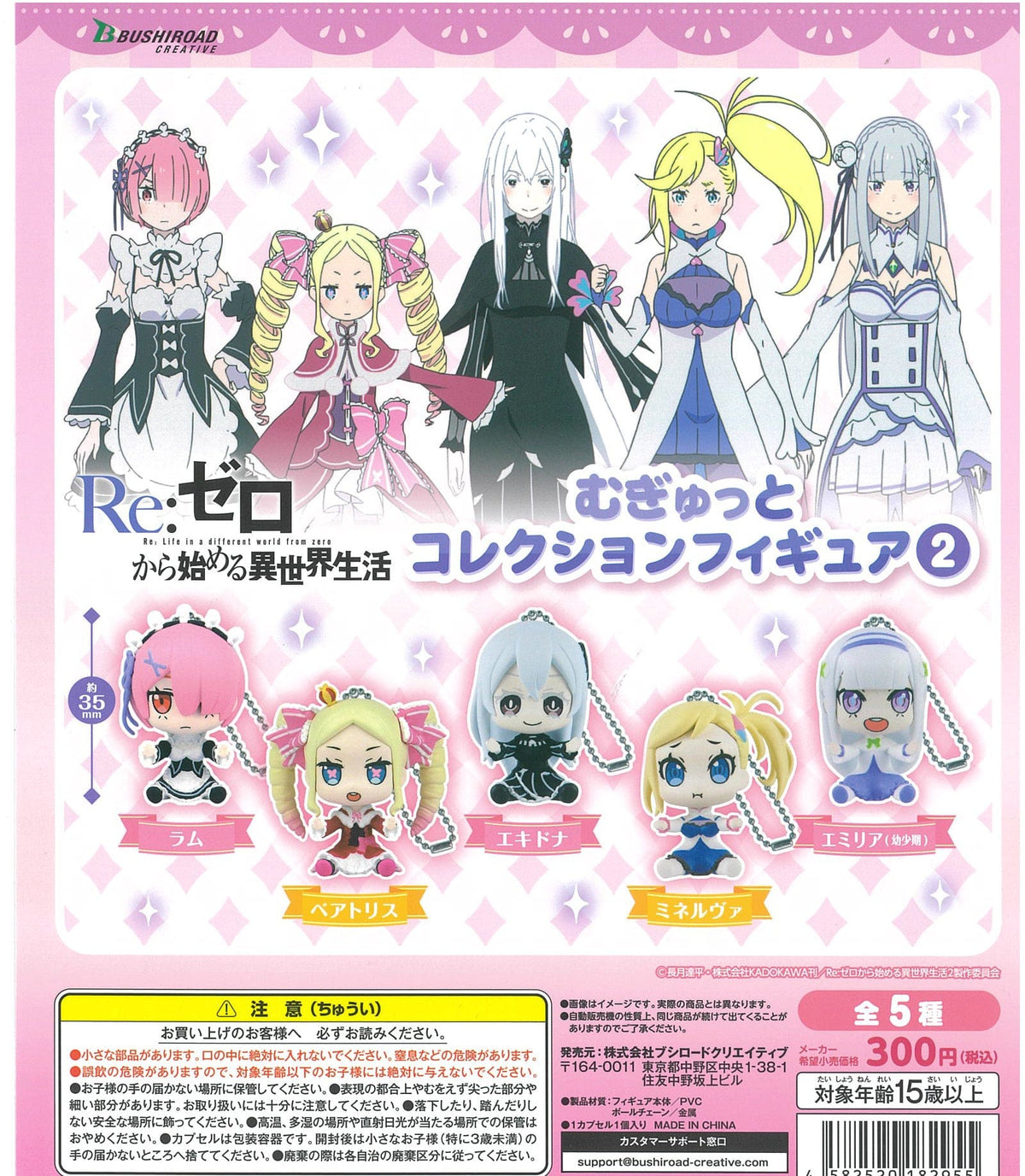 Bushiroad Creative CP1180 Re:Zero kara Hajimeru Isekai Seikatsu Mugyutto Capsule Collection Figure 2