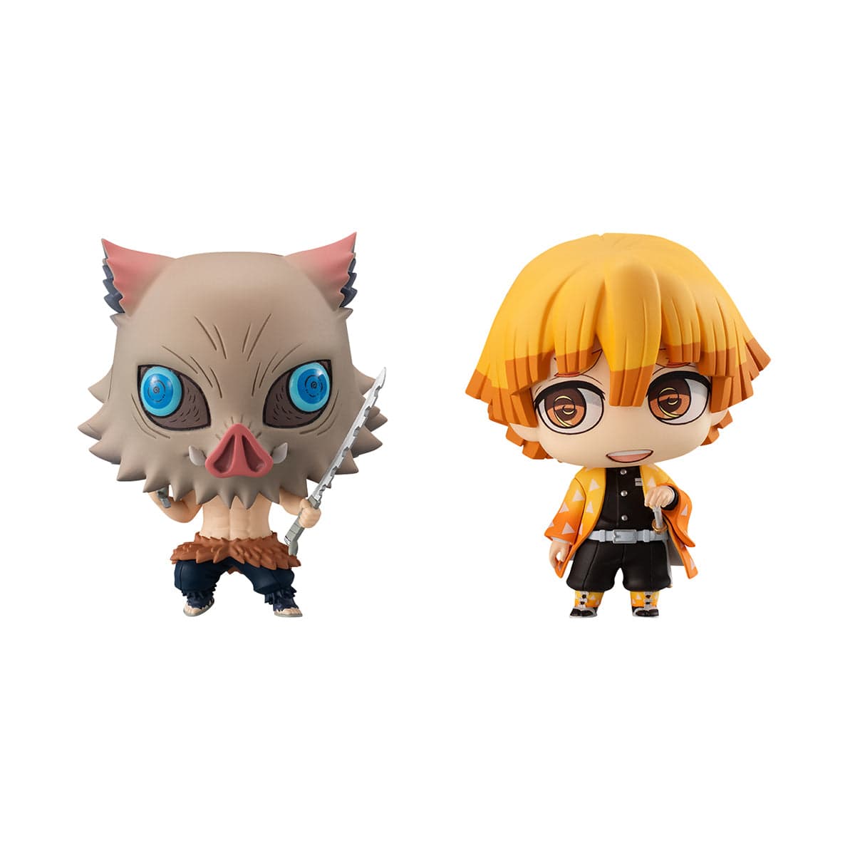 Megahouse Demon Slayer Kimetsu no Yaiba ChimiMega Buddy Series Zenitsu Agatsuma &amp; Inosuke Hashibira Set (with gift)