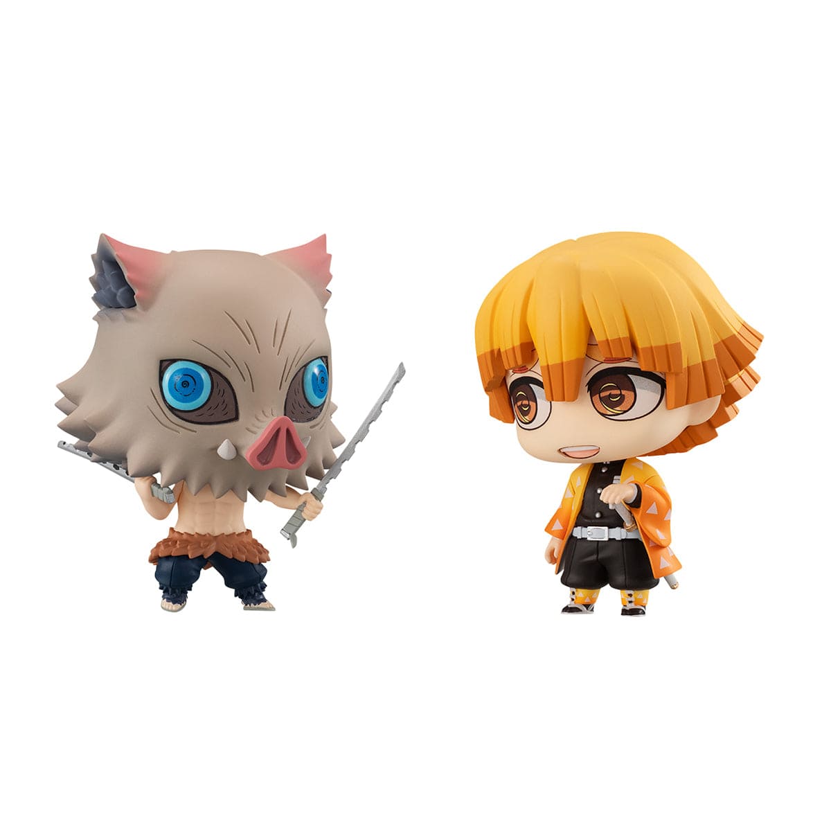Megahouse Demon Slayer Kimetsu no Yaiba ChimiMega Buddy Series Zenitsu Agatsuma &amp; Inosuke Hashibira Set (with gift)