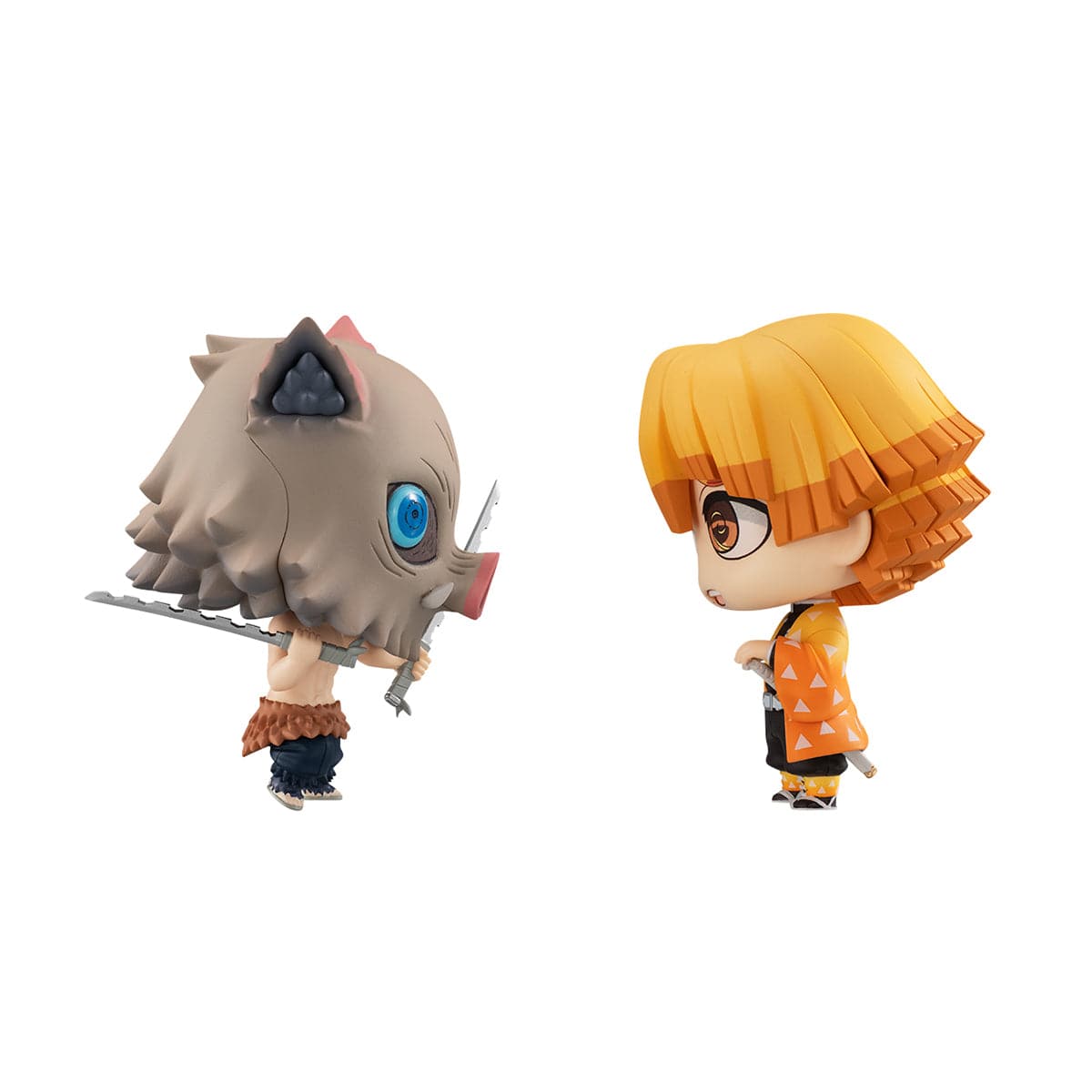 Megahouse Demon Slayer Kimetsu no Yaiba ChimiMega Buddy Series Zenitsu Agatsuma &amp; Inosuke Hashibira Set (with gift)