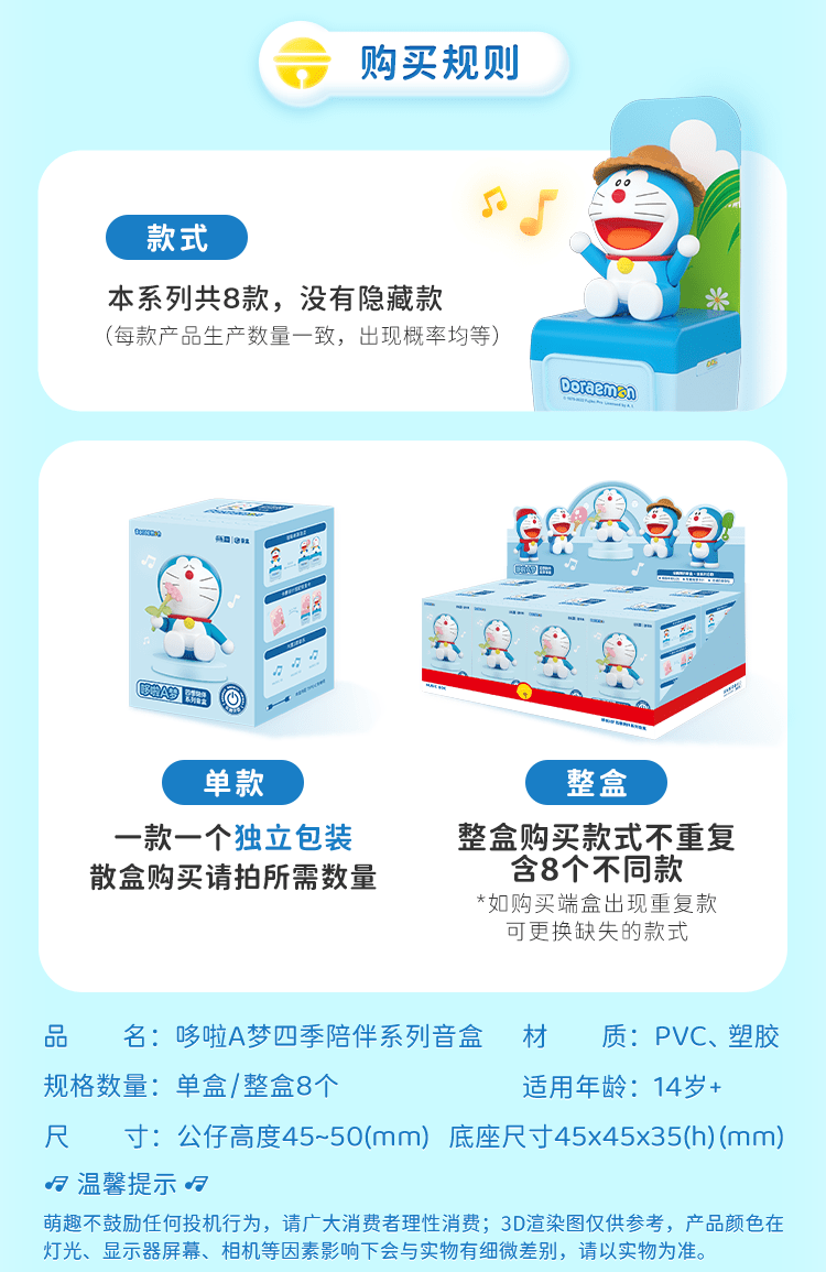 Moetch Doraemon Four Seasons Music Box