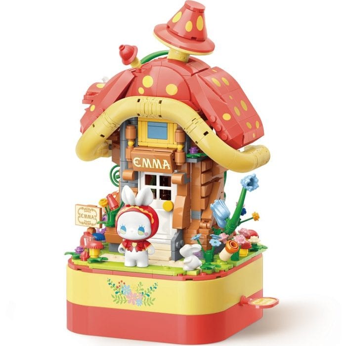 MJ STUDIO EMMA Secrect Forest  Music Box - Mushroom House Building Blocks