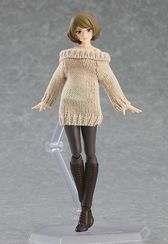 Max Factory figma Styles Off the Shoulder Sweater Dress Gray