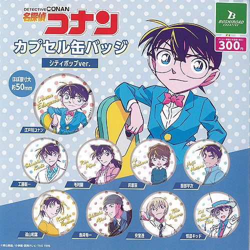 CP2857 Detective Conan Capsule Can Badge City Pop Ver