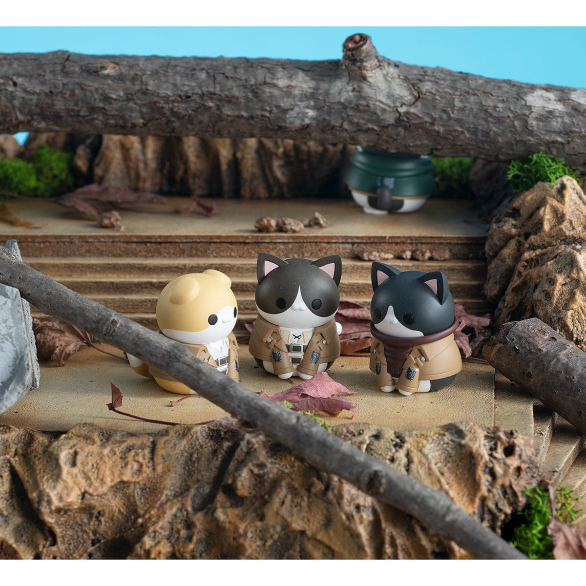 Megahouse MEGA CAT PROJECT ATTACK ON TITAN Attack on Tinyan Gathering Scout Regiment danyan! set【with gift - Special cat can mascot】