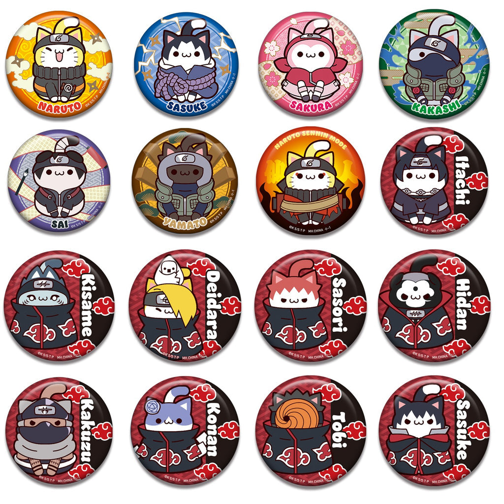MEGA CAT PROJECT NARUTO Shippuden Nyaruto! Metal Badge Collection 2 (SET of 16pcs)