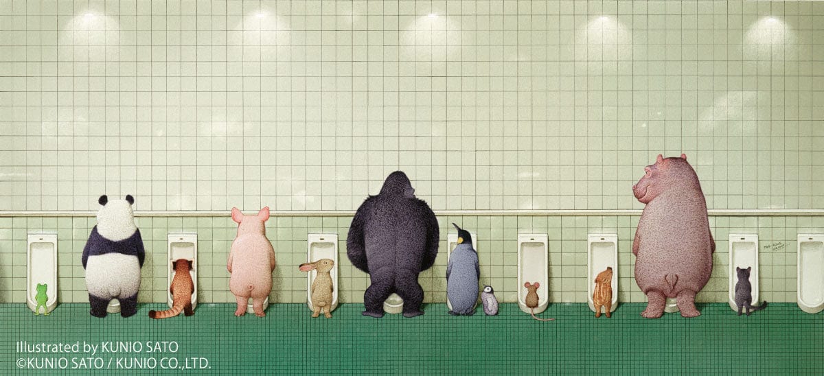 Kaiyodo miniQ Sato Kunio&#39;s Animals Bathroom in Groups 2