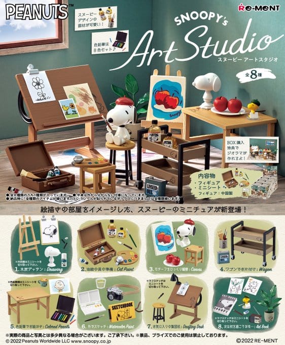 RE-MENT Peanuts SNOOPY`s Art Studio