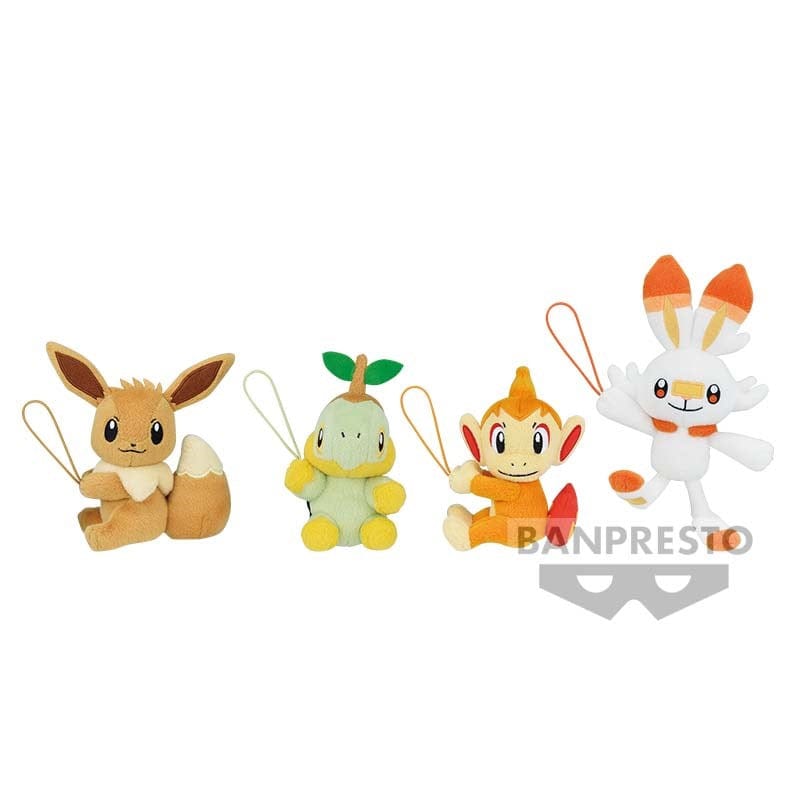 Banpresto Pokémon MASCOT PLUSH - EEVEE (FEMALE) ･ TURTWIG ･ CHIMCHAR ･ SCORBUNNY