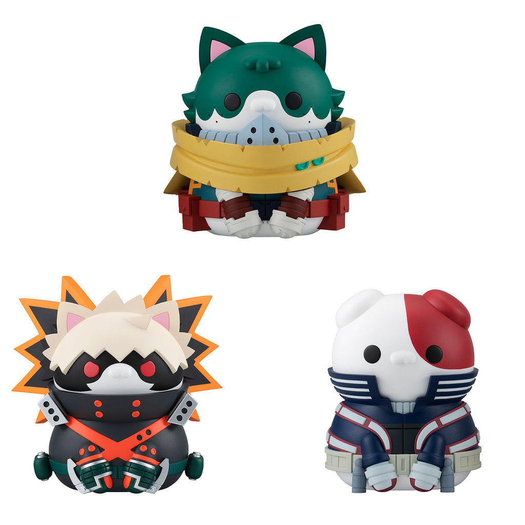 MEGA CAT PROJECT My Hero Academia Nyanto! The Big Heroaca Cats Series Midoriya &amp; Bakugo &amp; Todoroki set 【with gift: Sticker】