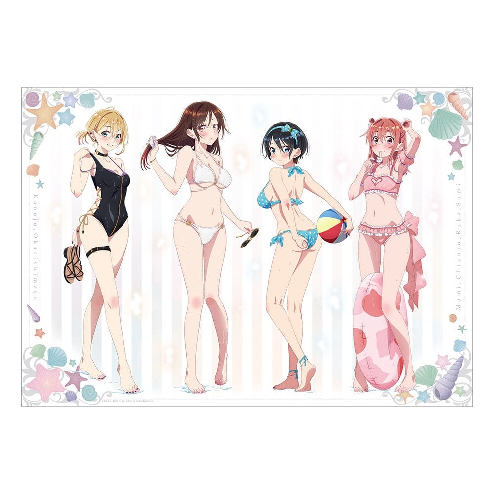 Kadokawa Rent A Girlfriend Swimsuit and Girlfriend A3 Sized Clear Poster