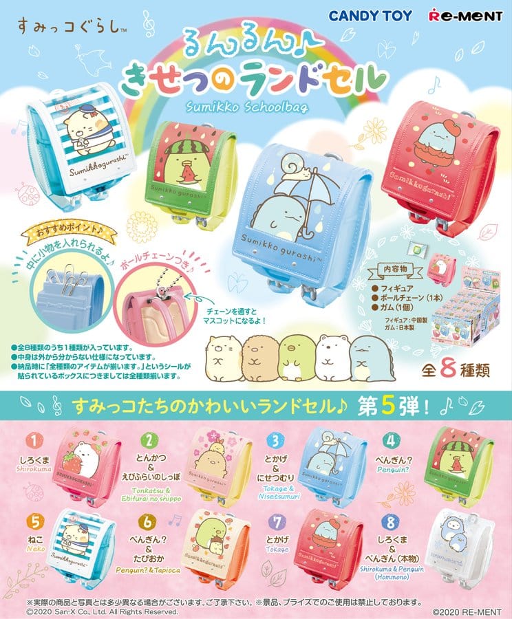 RE-MENT Sumikko Gurashi Runrun Kisetsu School Bag